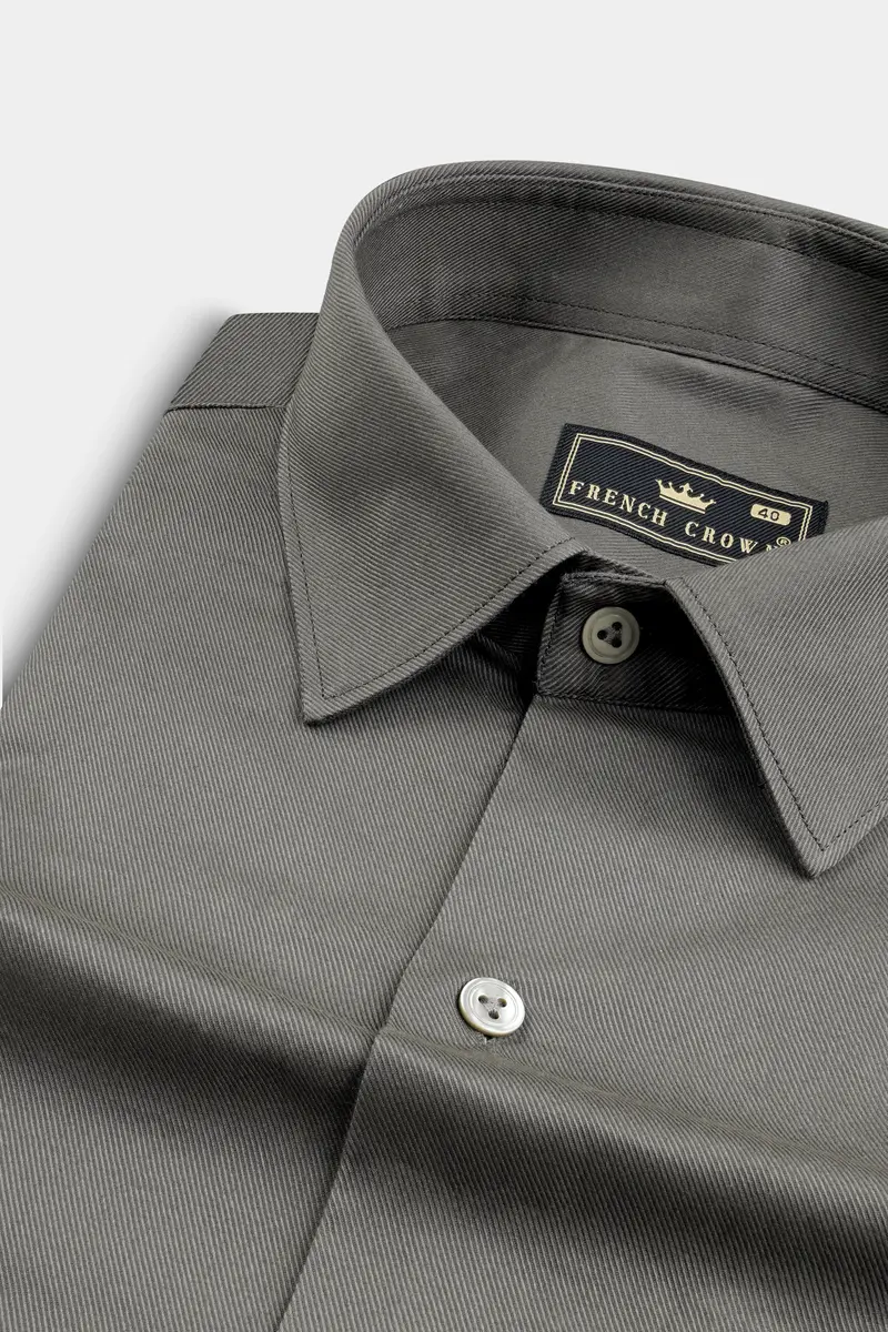 Mountain Gray Twill Cotton Shirt 1