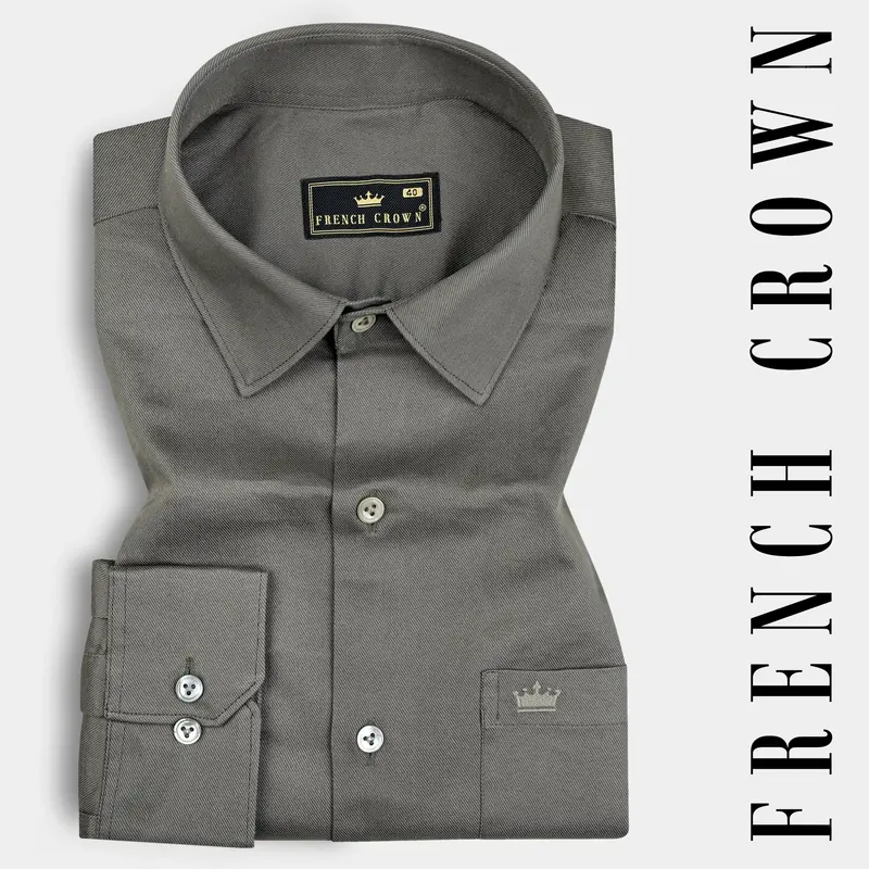 Mountain Gray Twill Cotton Shirt 7