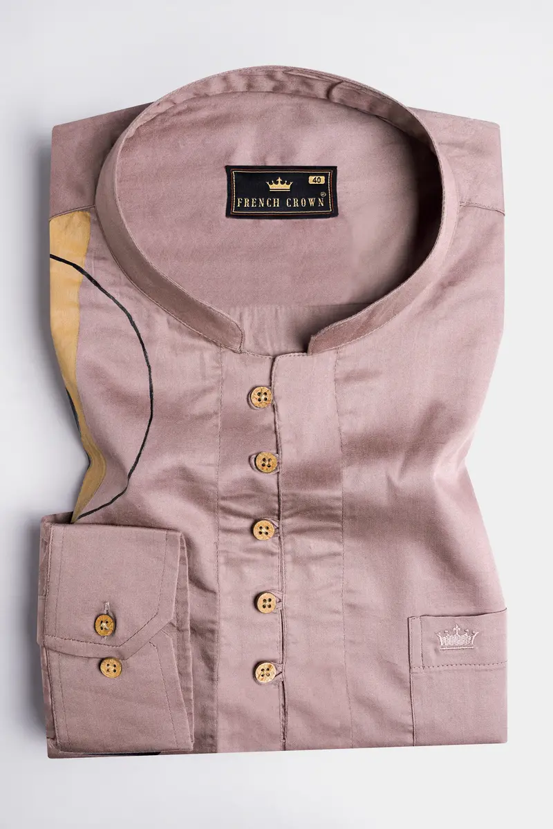 Mountain Lavender Hand Painted Super Soft Premium Cotton Designer Kurta Shirt 5