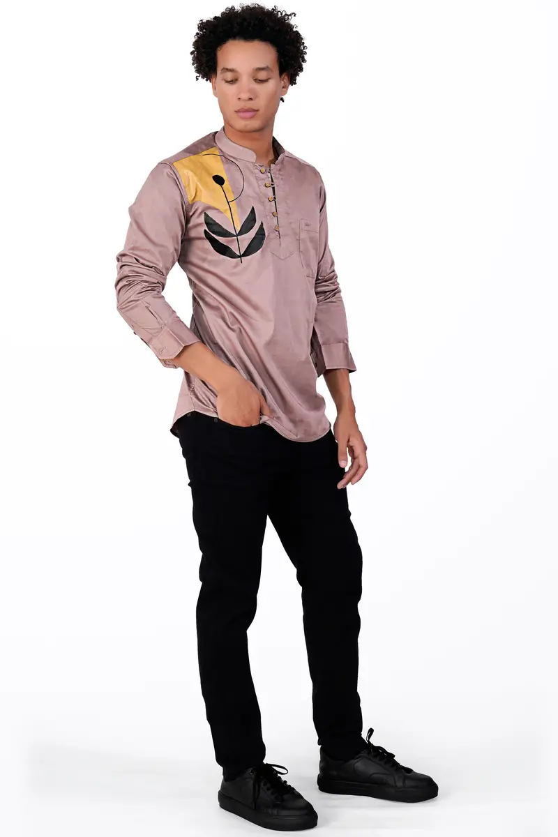 Mountain Lavender Hand Painted Super Soft Premium Cotton Designer Kurta Shirt 7