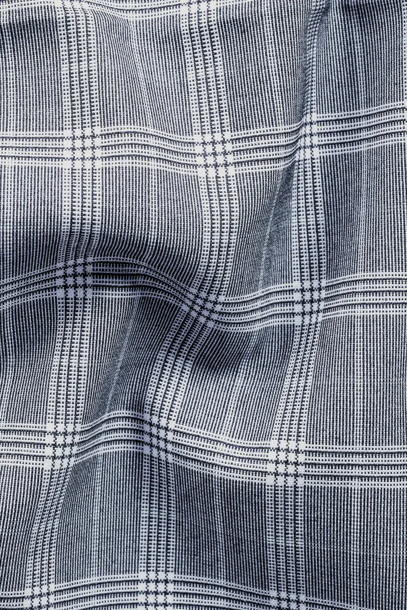 Mountain Mist Blue Plaid Wool Rich Double Breasted Blazer 3