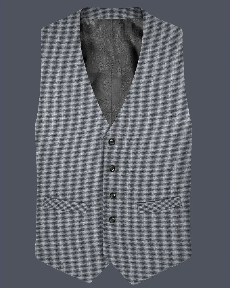 Mountain Mist Gray Houndstooth Wool Rich Waistcoat 1