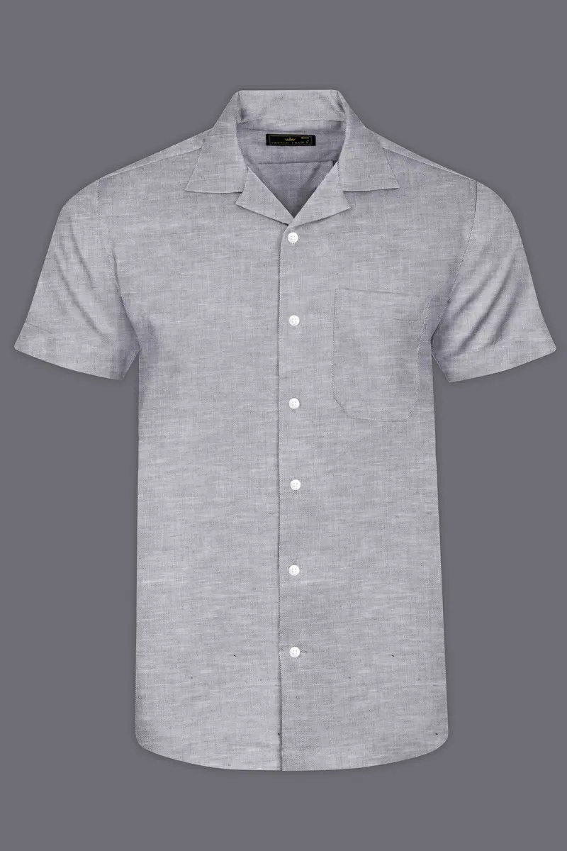Mountain Mist Grey Luxurious Linen Shirt 2