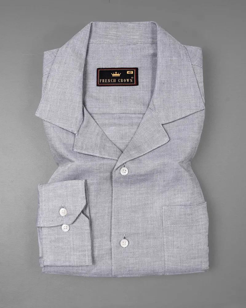 Mountain Mist Grey Luxurious Linen Shirt 5