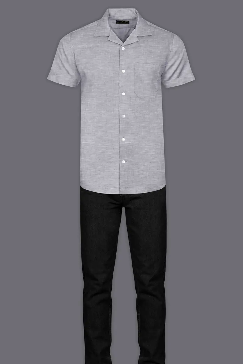 Mountain Mist Grey Luxurious Linen Shirt 7