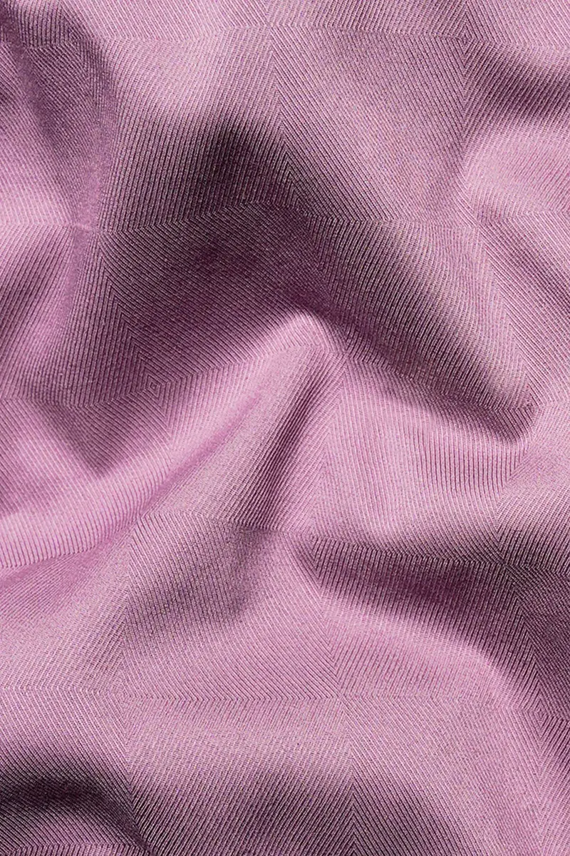 Mountbatten Lavender Dobby Textured Premium Giza Cotton Stretchable Shirt 2