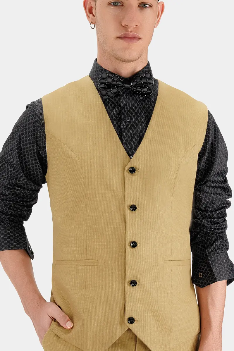 Muesli Brown Wool Rich Waistcoat 2