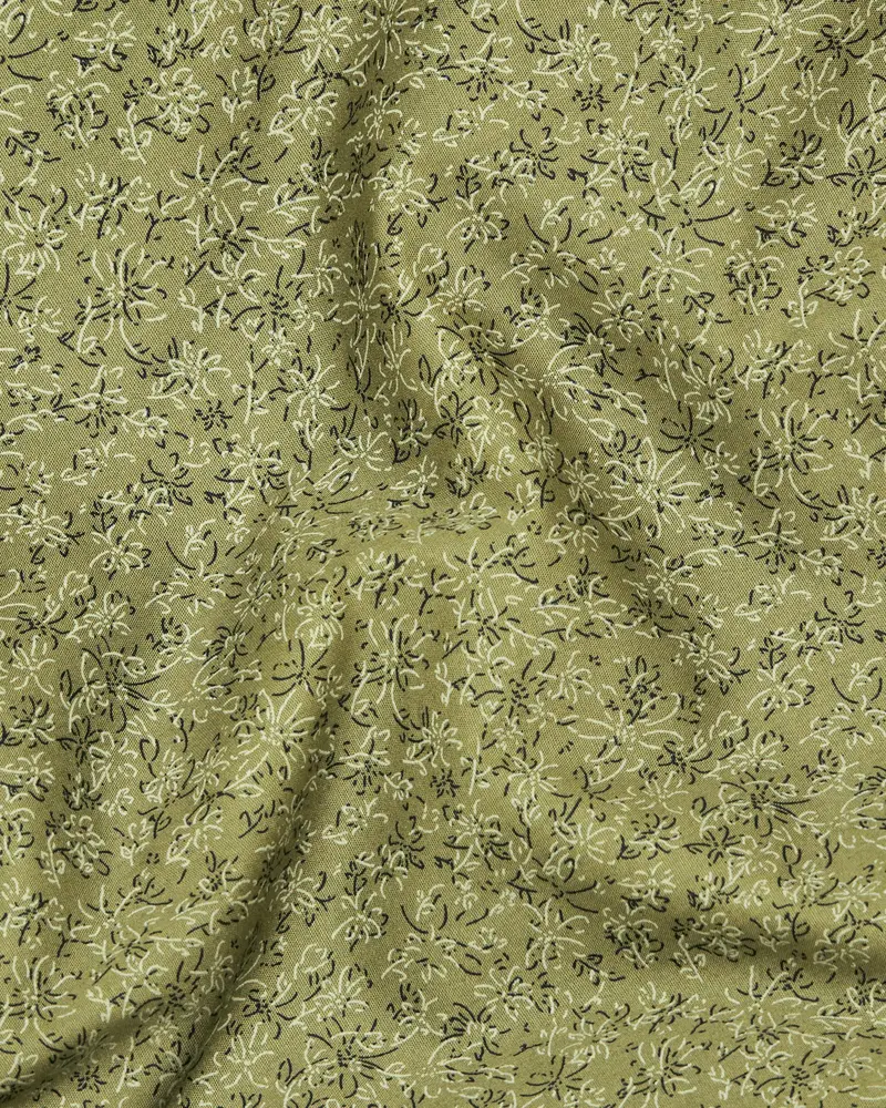 Muesli Green Ditsy Printed Premium Cotton Shirt 2