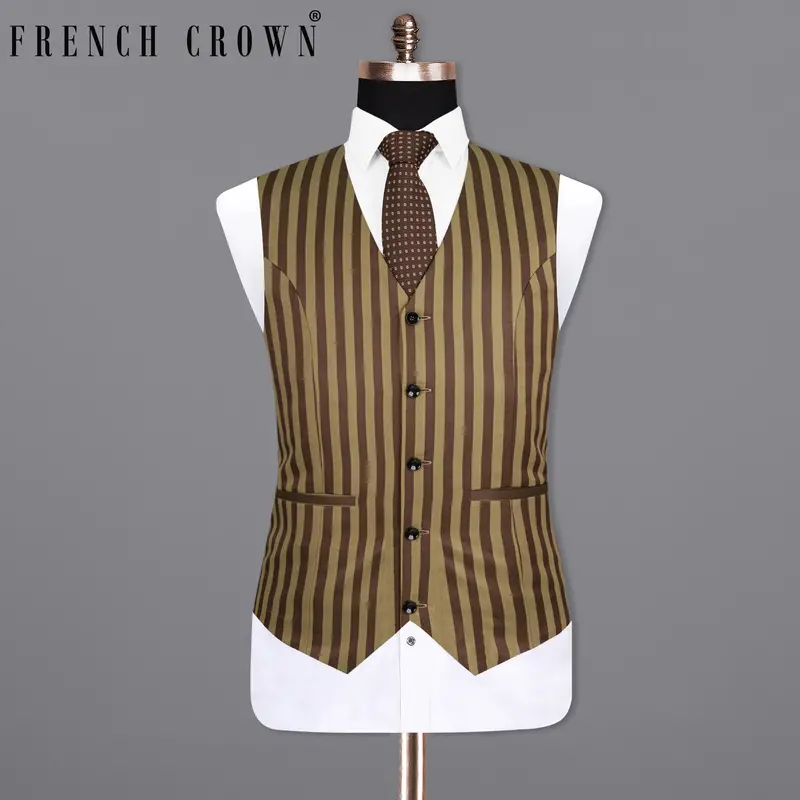 Muesli Striped Wool Rich Waistcoat 1