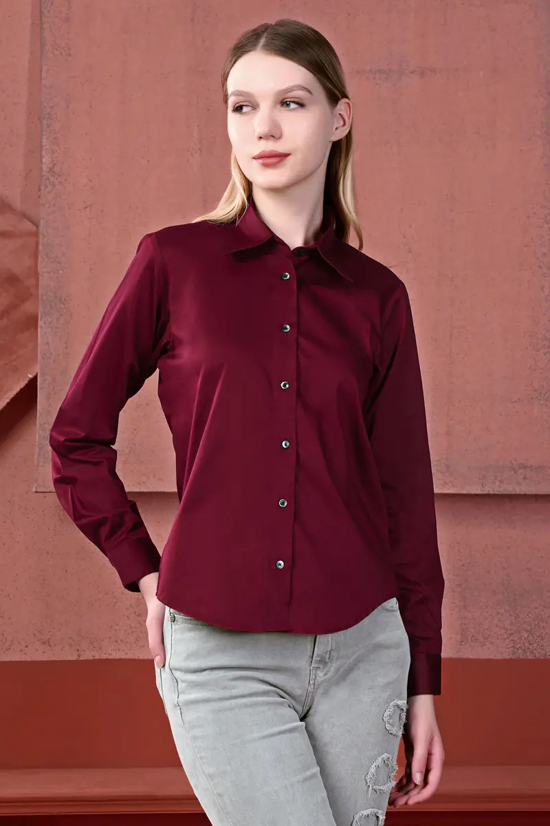 Mulberry Maroon Premium Cotton Shirt 2
