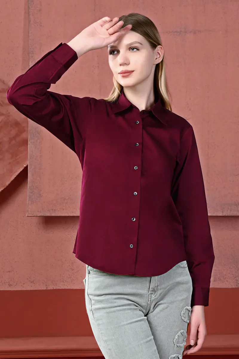 Mulberry Maroon Premium Cotton Shirt 4