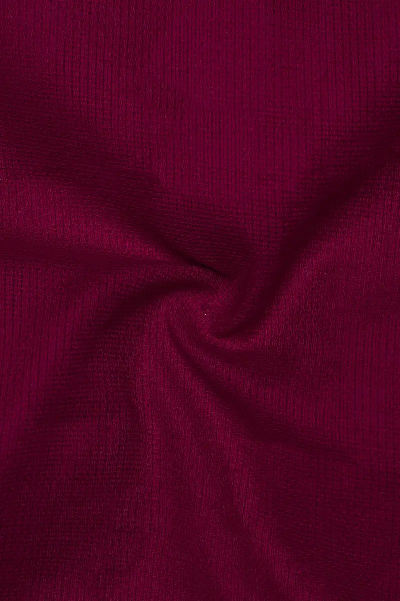 Mulberry Pink Dobby Textured Premium Giza Cotton Shirt 3