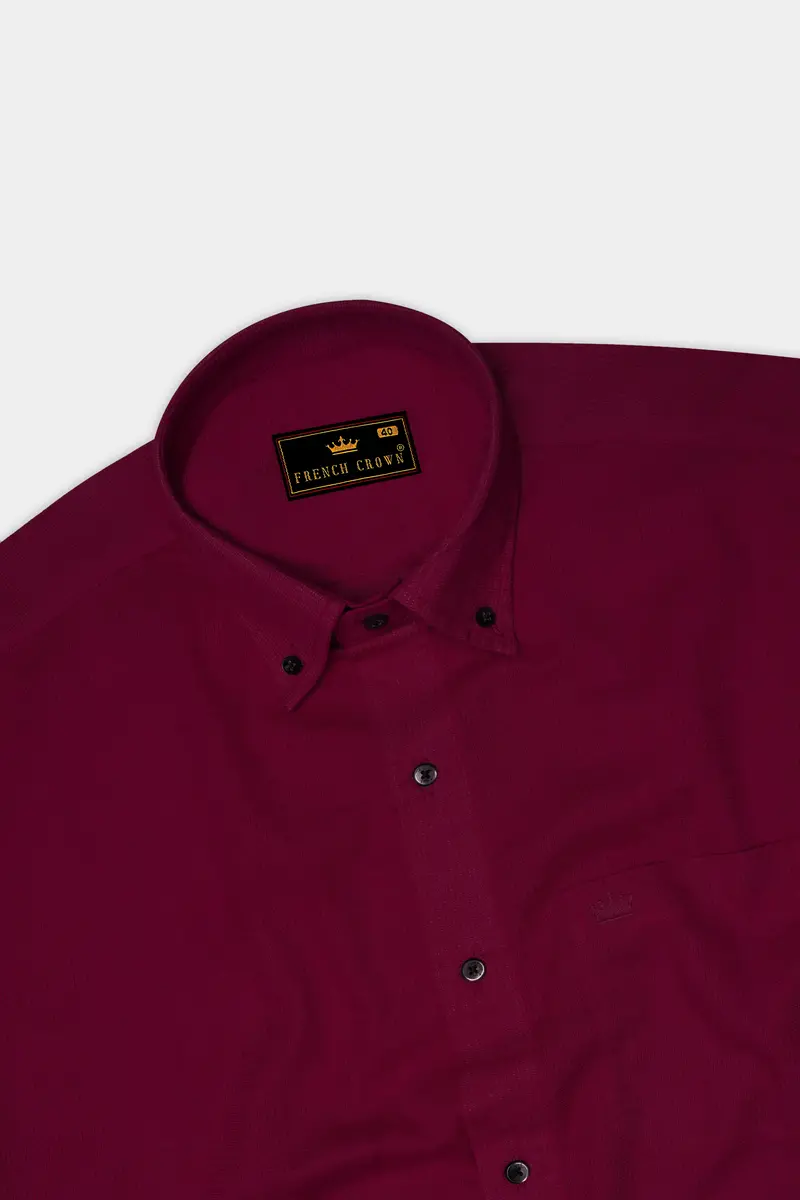 Mulberry Pink Dobby Textured Premium Giza Cotton Shirt 5