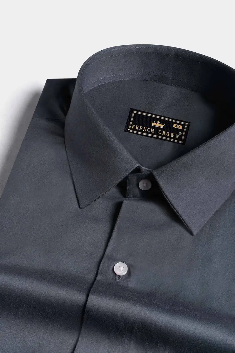 Mulled Gray Subtle Sheen Super Soft Premium Cotton Shirt 1
