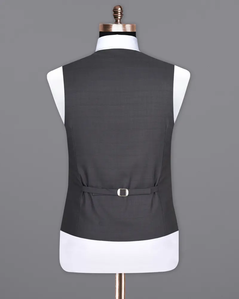Mulled Grey Subtle Plaid Wool Rich Waistcoat 6
