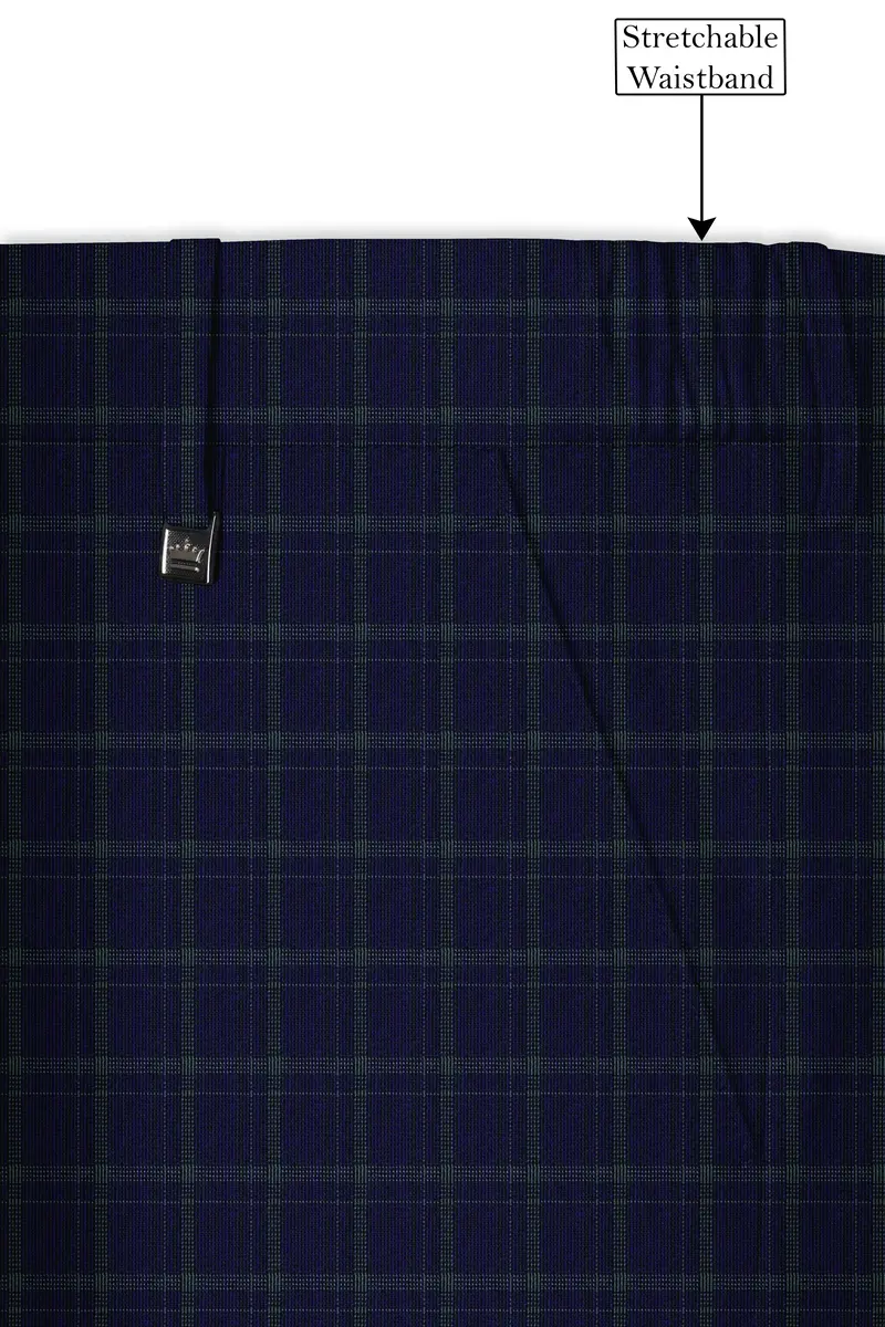 Mulled Wine Blue With Casper Gray Checkered Pant 6
