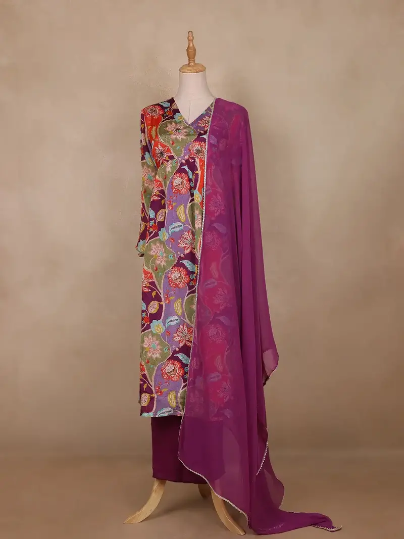 Multi Color Floral Design Georgette Salwar Suit 2