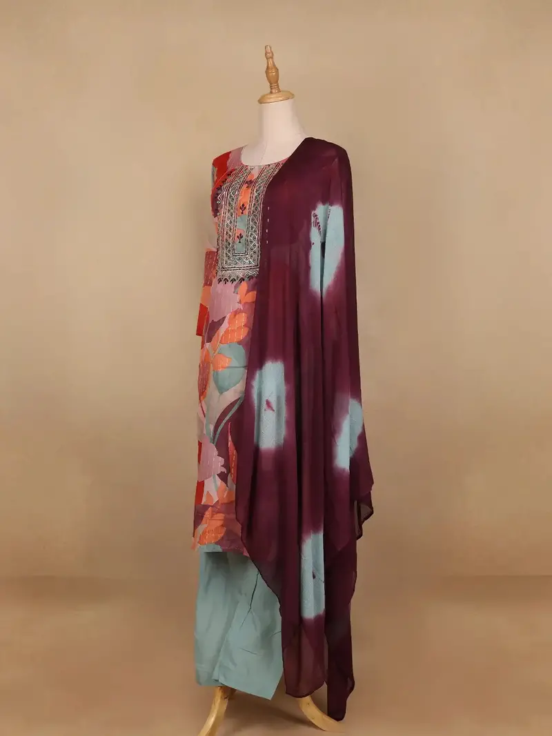 Multi Color Floral Designed Cotton Salwar Suit 3
