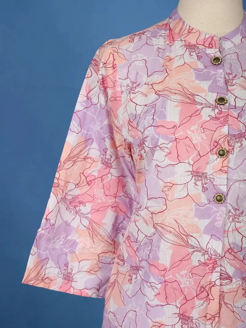 Multi-Color Floral Printed Cotton Co-Ord Set 6