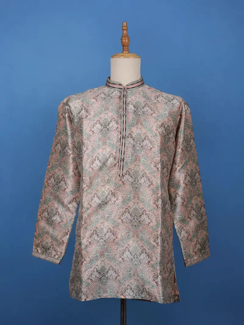 Multi-Colored Paisley Designed Cotton Kurta Set 1