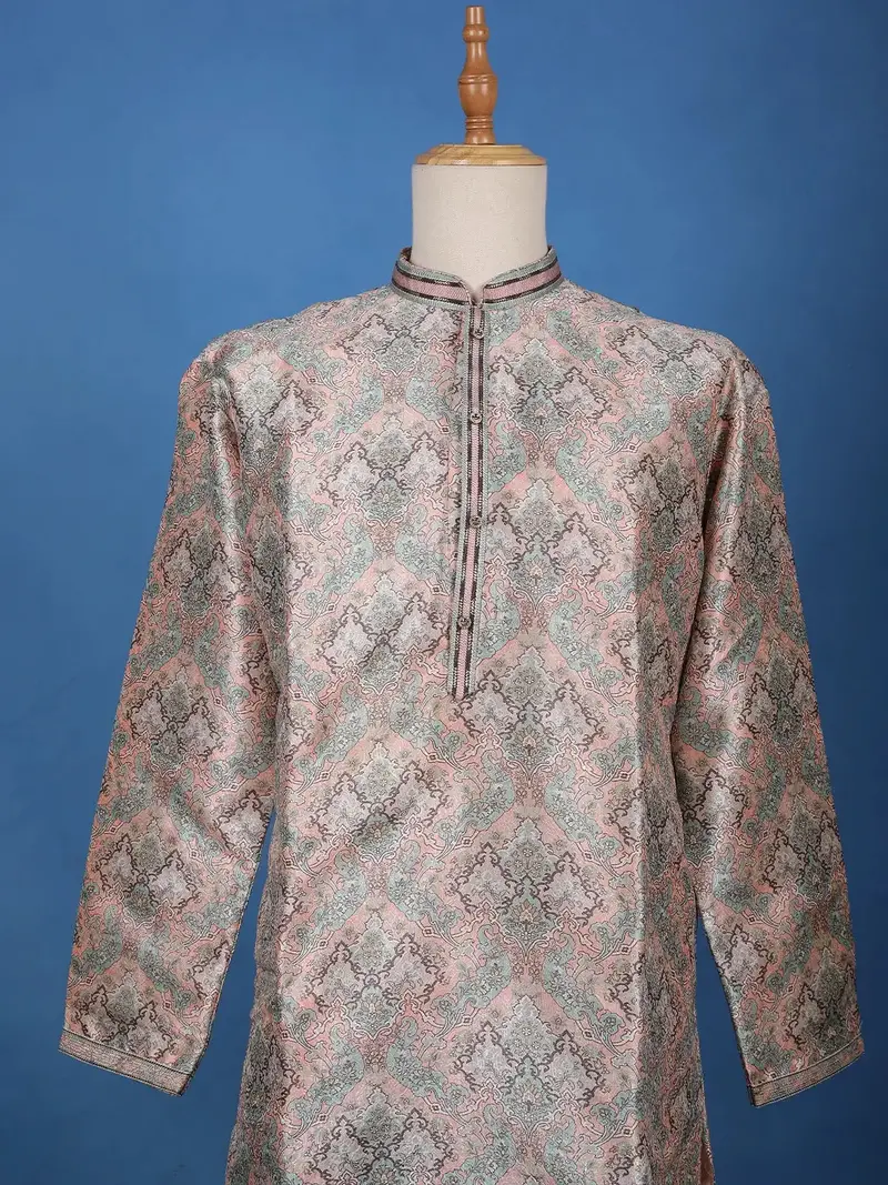 Multi-Colored Paisley Designed Cotton Kurta Set 2