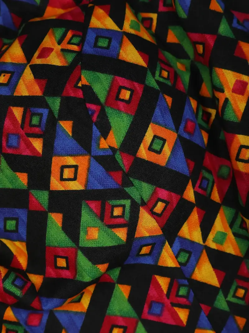 Multicolor Geometric Design Cotton Readymade Blouse 2