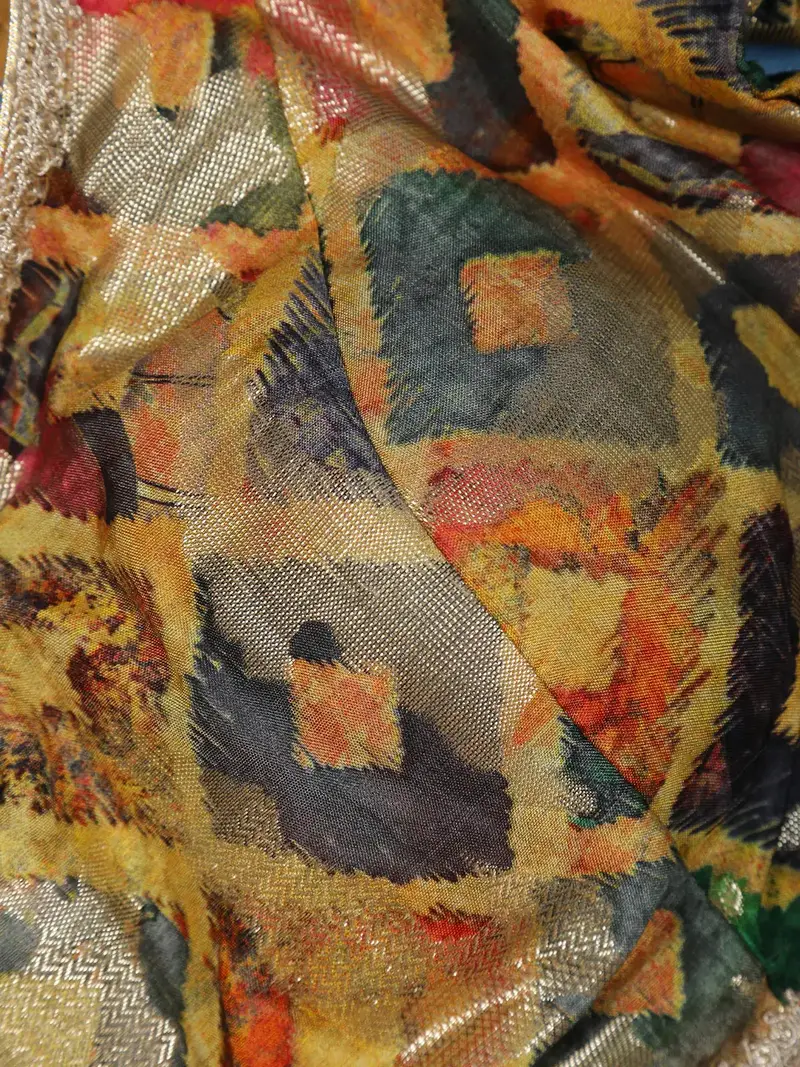 Multicolor Geometric Design Synthetic Readymade Blouse 2