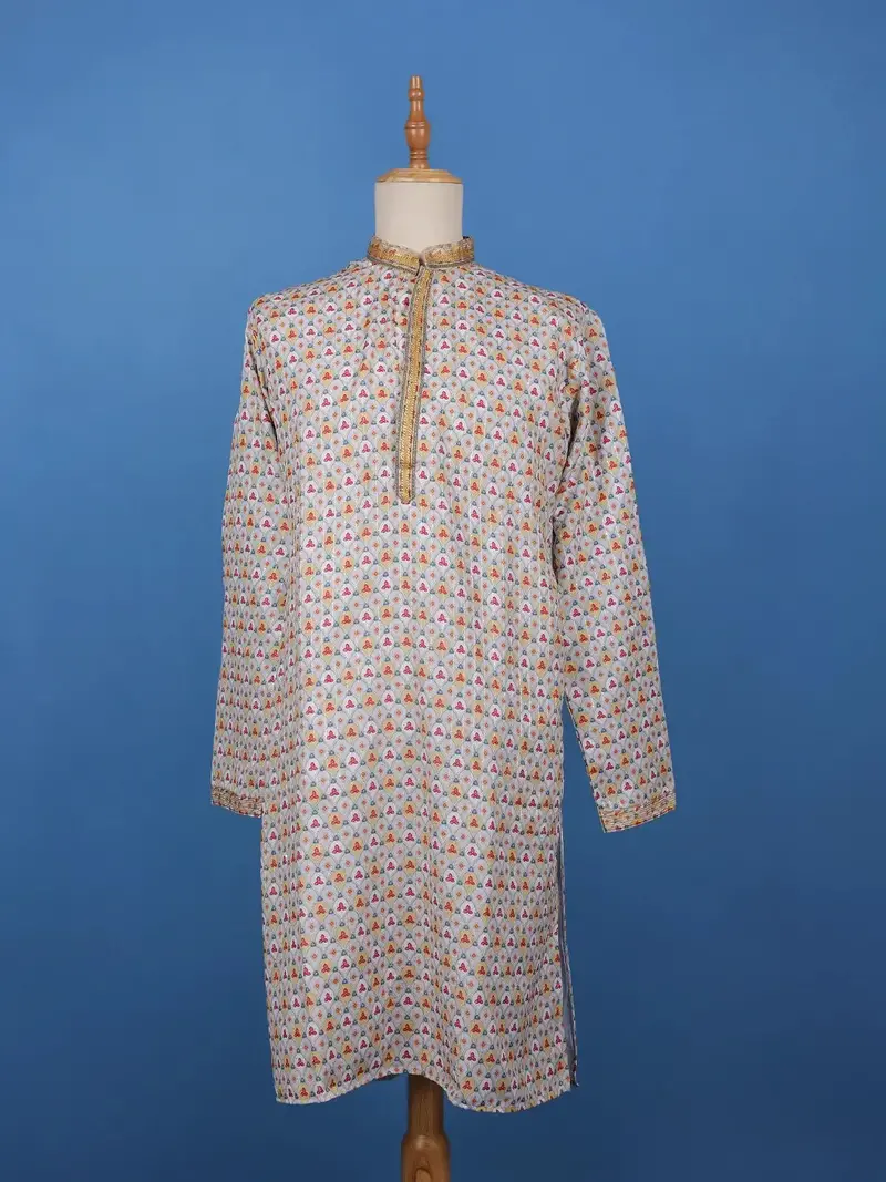 Multicolor Geometric Floral Printed Cotton Kurta 1