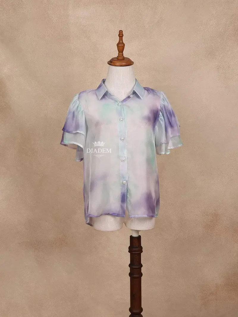 Multicolor Gradient Top With Half Sleeve 1