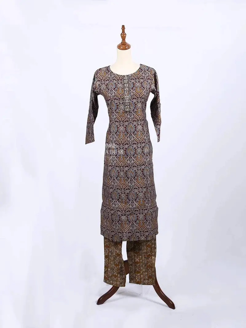 Multicolor Straight Cut Salwar Suit Adorned With Ikkat Prints 1