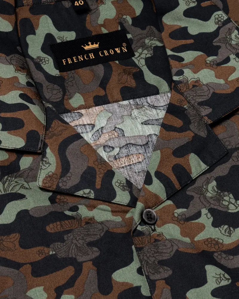 Multicolour Camouflage Flower Printed Premium Cotton Shirt 3
