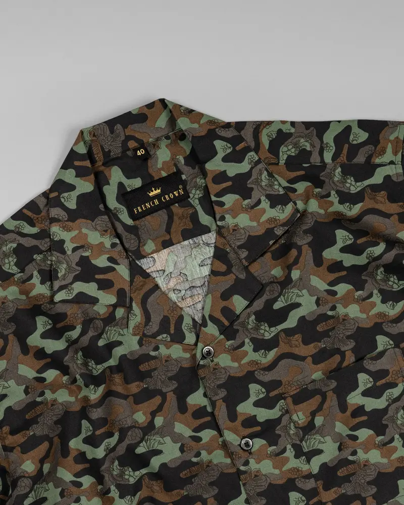 Multicolour Camouflage Flower Printed Premium Cotton Shirt 4