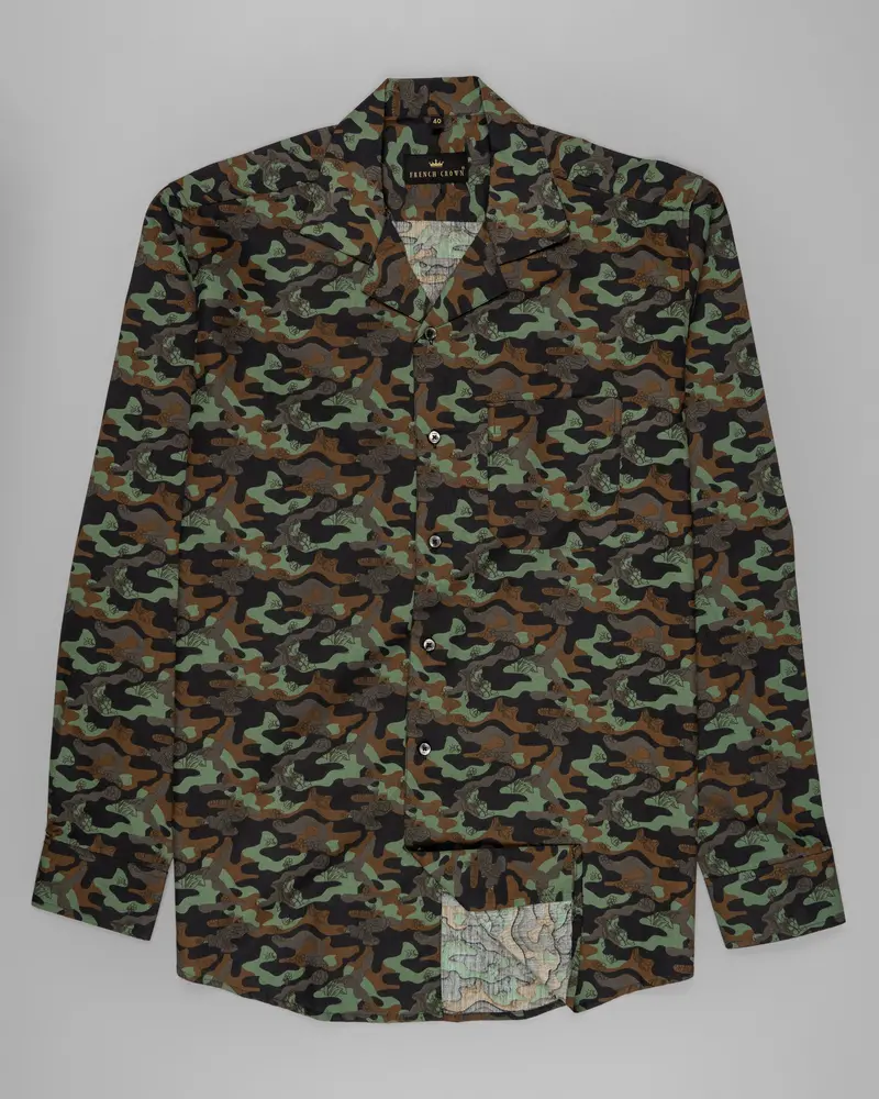 Multicolour Camouflage Flower Printed Premium Cotton Shirt 5