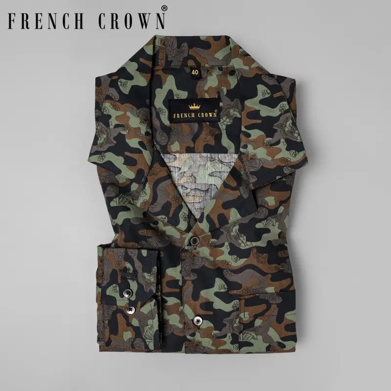Multicolour Camouflage Flower Printed Premium Cotton Shirt 7