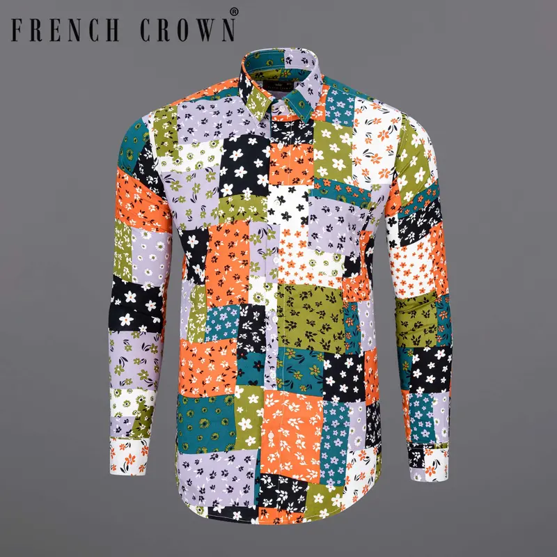 Multicolour Floral Printed Premium Tencel Shirt 1