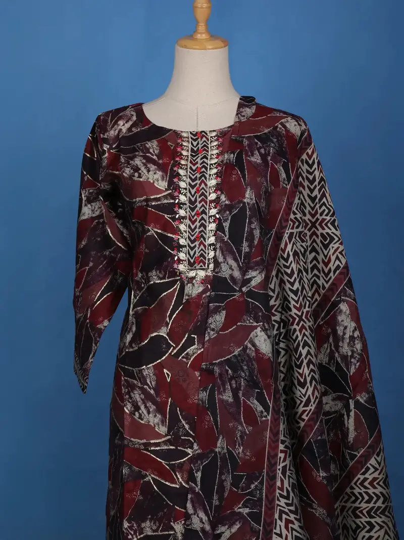 Multicolour Semi Silk Floral Printed Salwar Suit 2