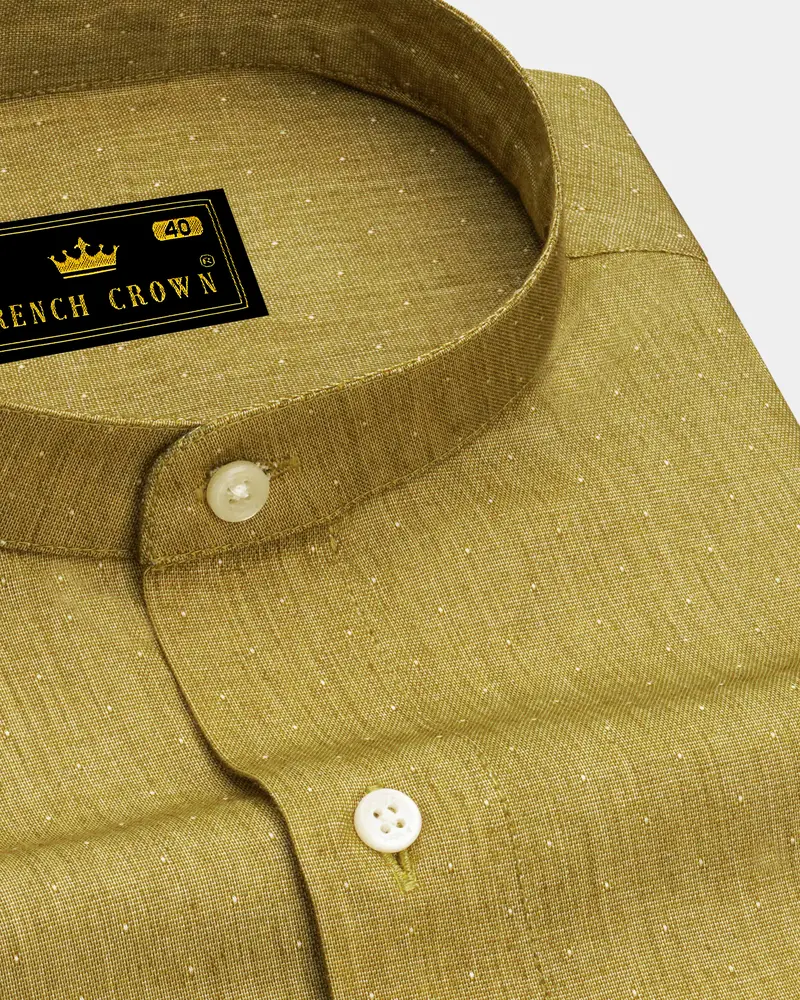 Museli Brown Dobby Textured Premium Giza Cotton Shirt 1