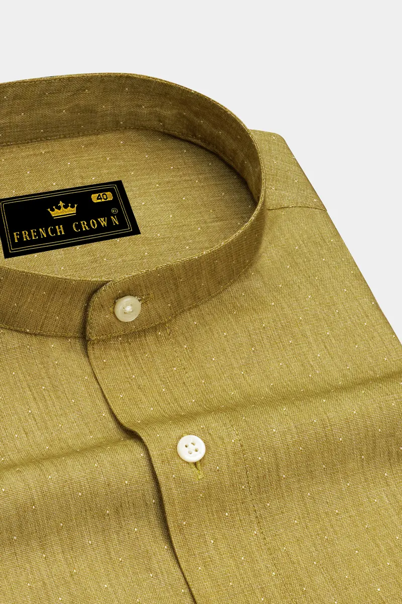 Museli Brown Dobby Textured Premium Giza Cotton Shirt 2