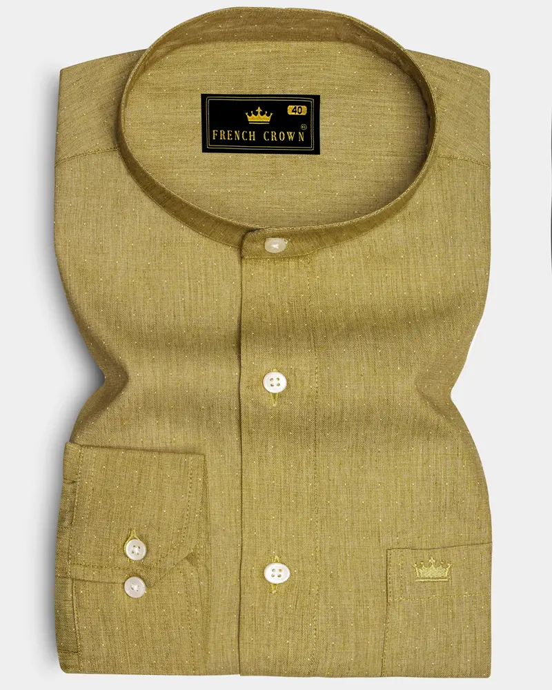 Museli Brown Dobby Textured Premium Giza Cotton Shirt 6