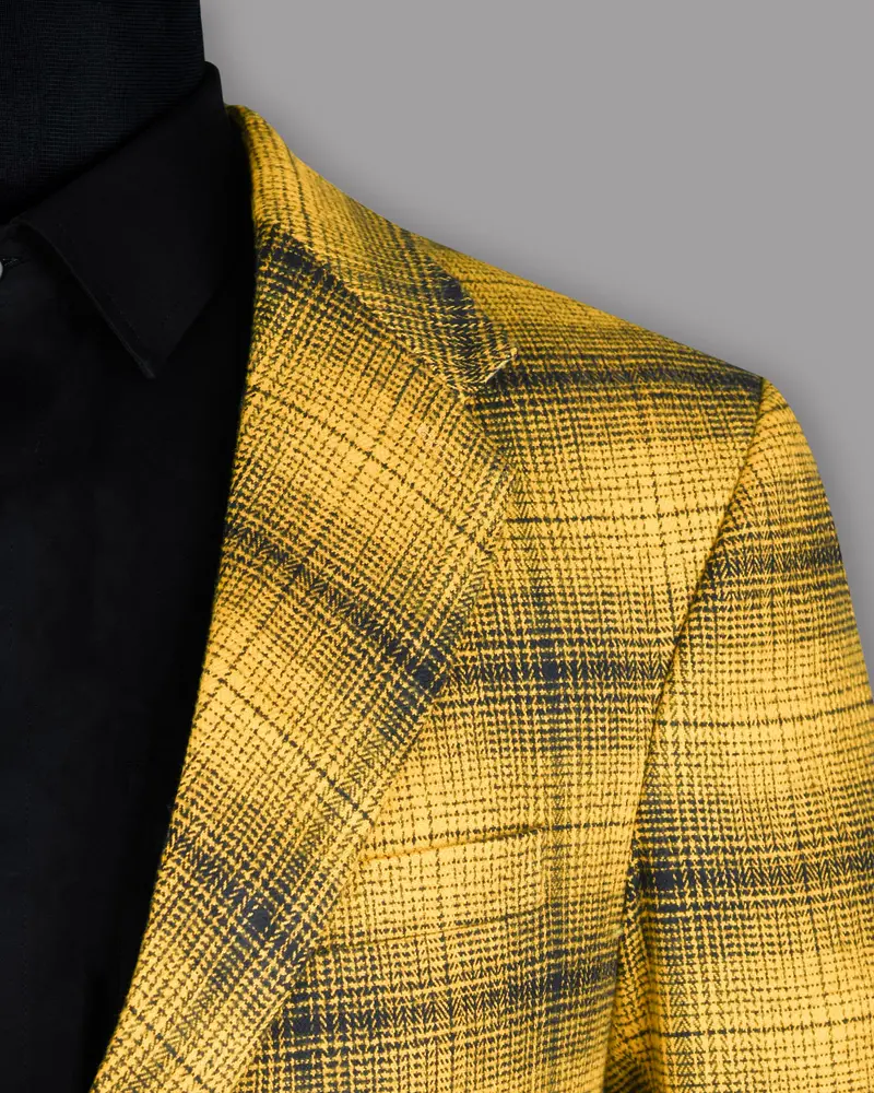 Mustard Plaid Flannel Wool Rich Trench Coat 6