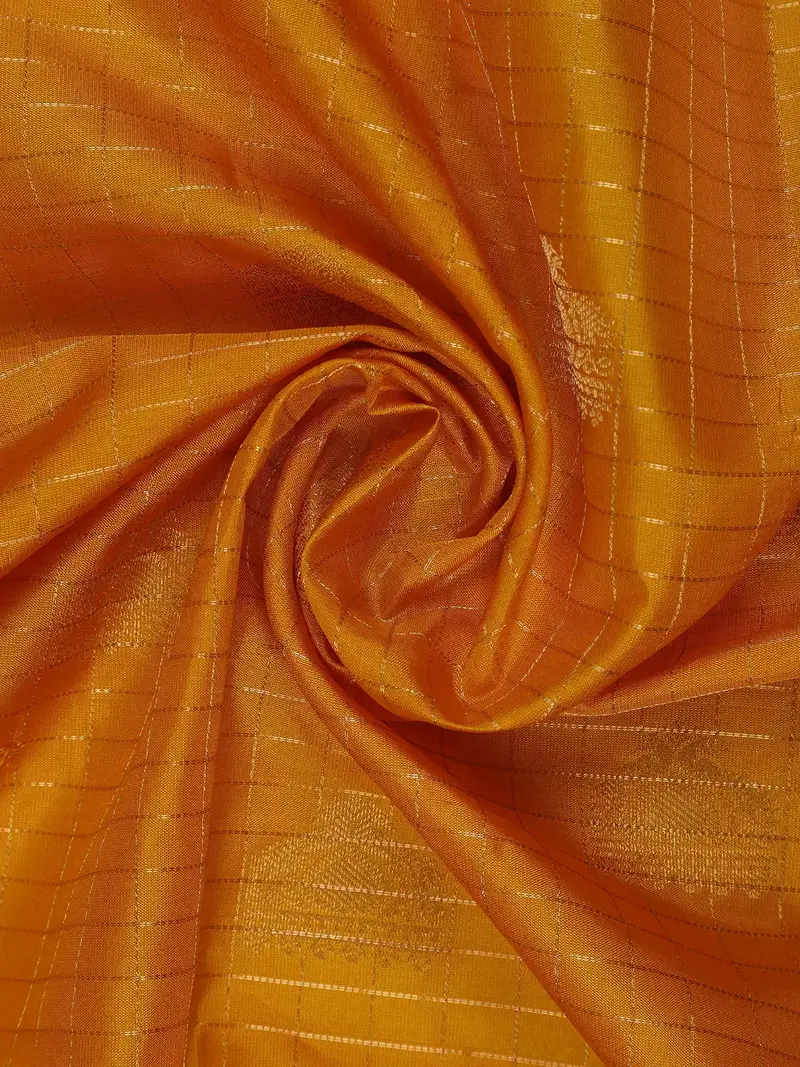 Mustard Yellow Floral Butta Woven Silk Saree 2