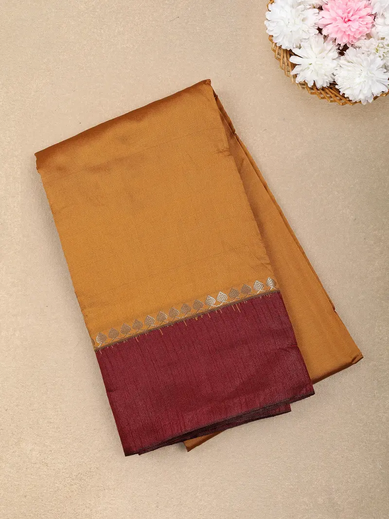 Mustard Yellow Solid Design Soft Silk Fancy Wear Saree With Contrast Border 1