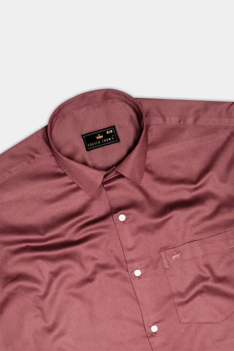 Muted Mauve-Rose Taupe Subtle Sheen Super Soft Premium Cotton Dress Shirt 5