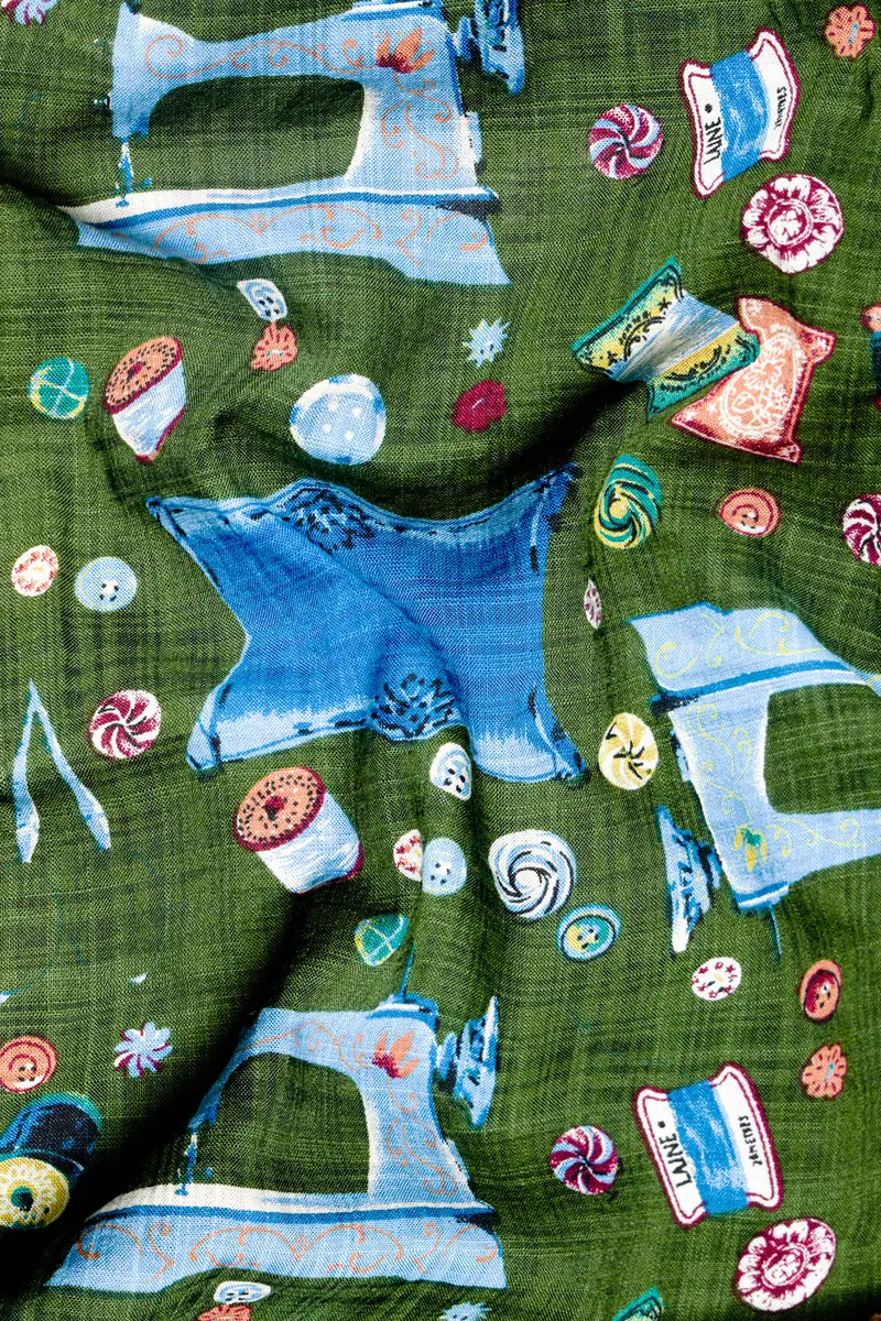 Myrtle Green And Lochmara Blue Printed Lightweight Oversized Premium Cotton Shirt 3