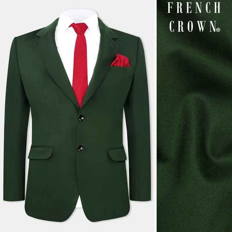 Myrtle Green Wool Rich Single Breasted Stretchable Traveler Blazer 1