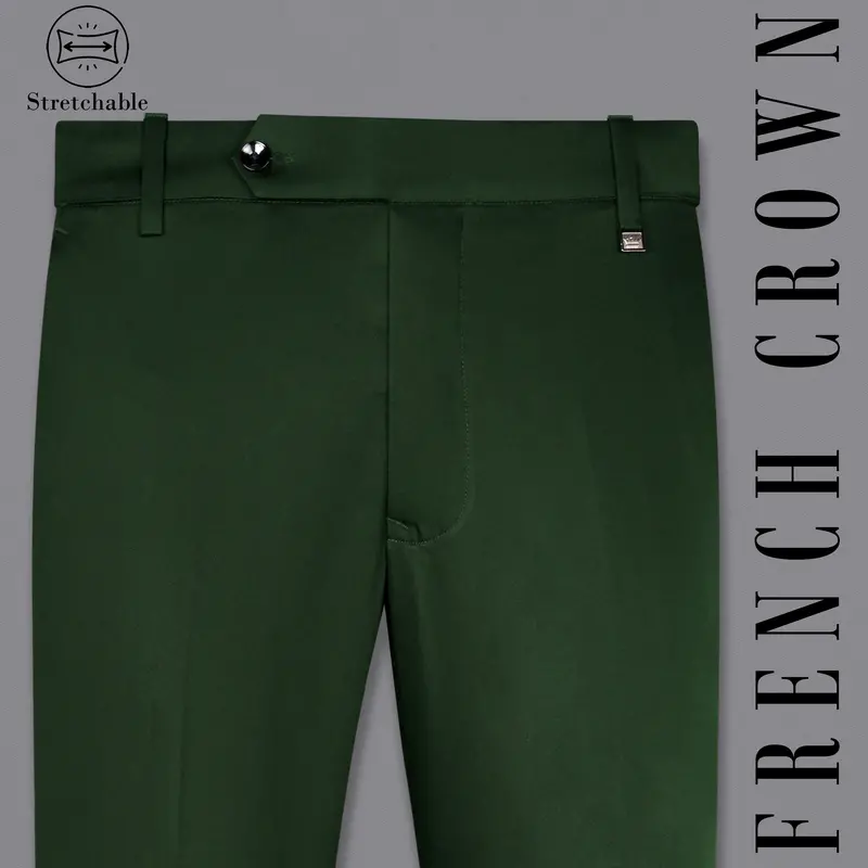 Myrtle Green Wool Rich Stretchable Traveler Pant 1