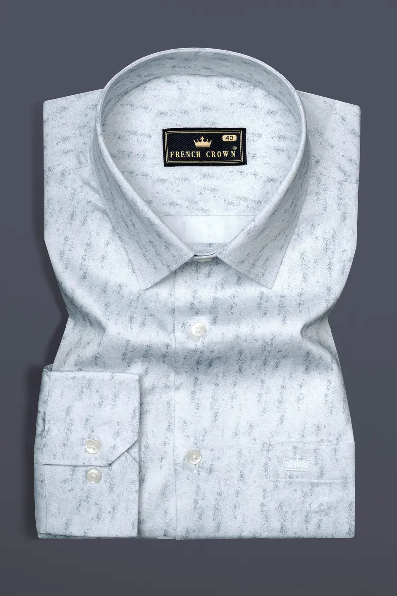 Mystic Blue Printed Super Soft Premium Cotton Shirt 3