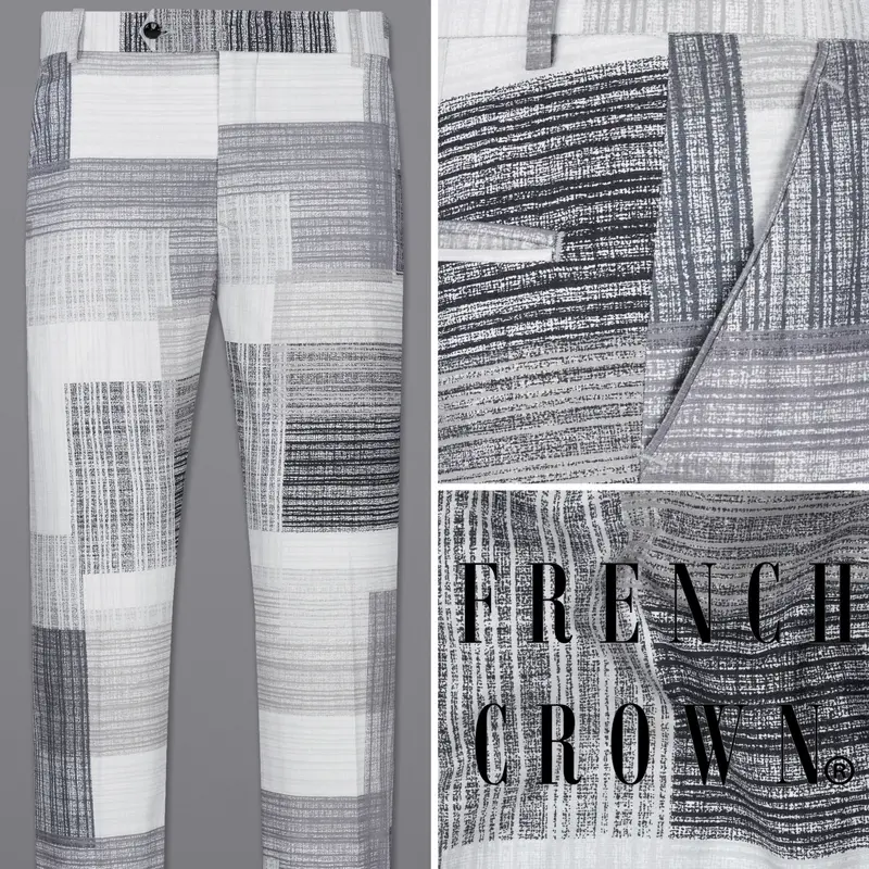Mystic Gray And Black Premium Cotton Pant 1