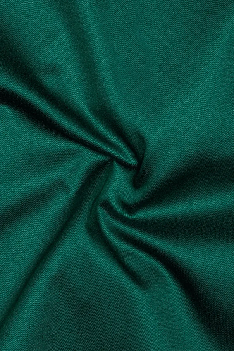 Mystic Grove-Everglade Green Solid Subtle Sheen Super Soft Premium Cotton Tuxedo Shirt 3