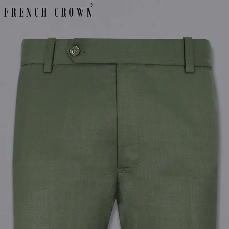 Nandor Green Wool Rich Pant 1